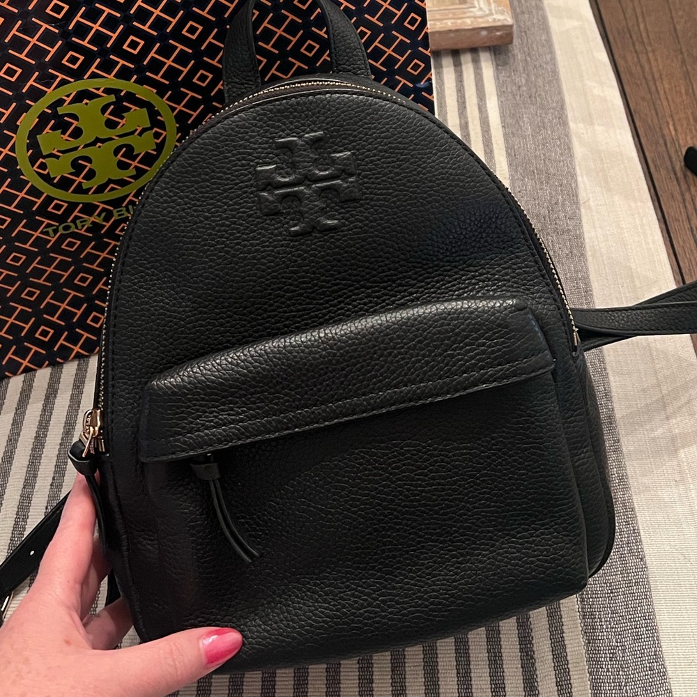 Tory Burch Thea Black Leather Backpack